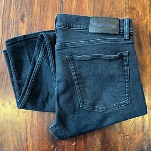 Ralph Lauren Purple Label Jeans Made in Italy Black Luxury Denim Slim 36x32